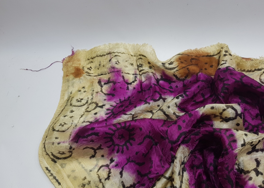 OSMANLI DÖNEMİ AY YILDIZLI İPEK BAŞ ÖRTÜSÜ - BÜRÜMCÜK