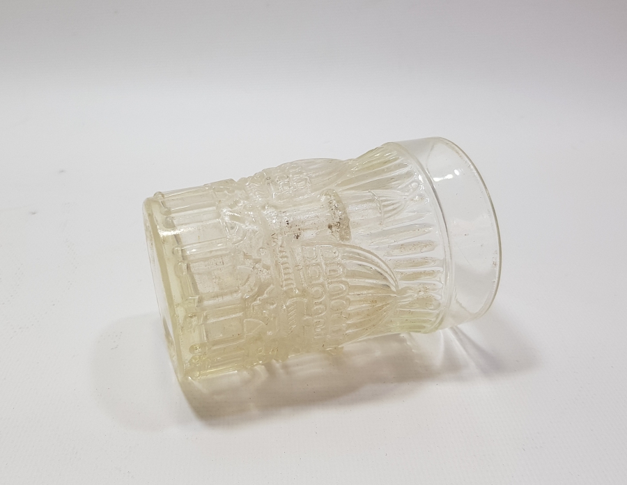 OSMANLI DÖNEMİ CAMİ RESİMLİ CAM BARDAK