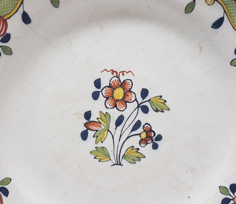 OSMANLI DÖNEMİ GALATA J.M. ESKENASY YAZILI PORSELEN TABAK