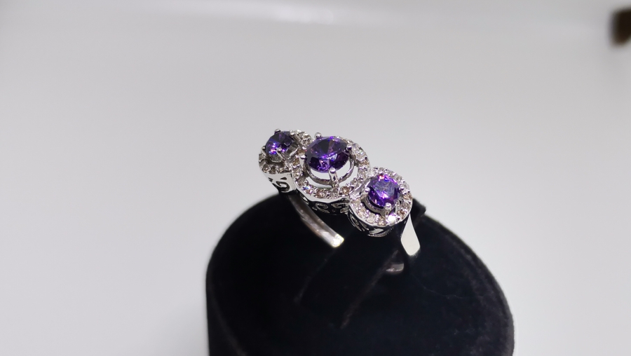 AMETİS VE PIRLANTA TAŞLI YÜZÜK