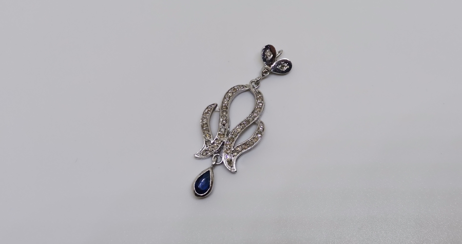 SAFİR VE PIRLANTA TAŞLI SONSUZLUK MODEL KOLYE