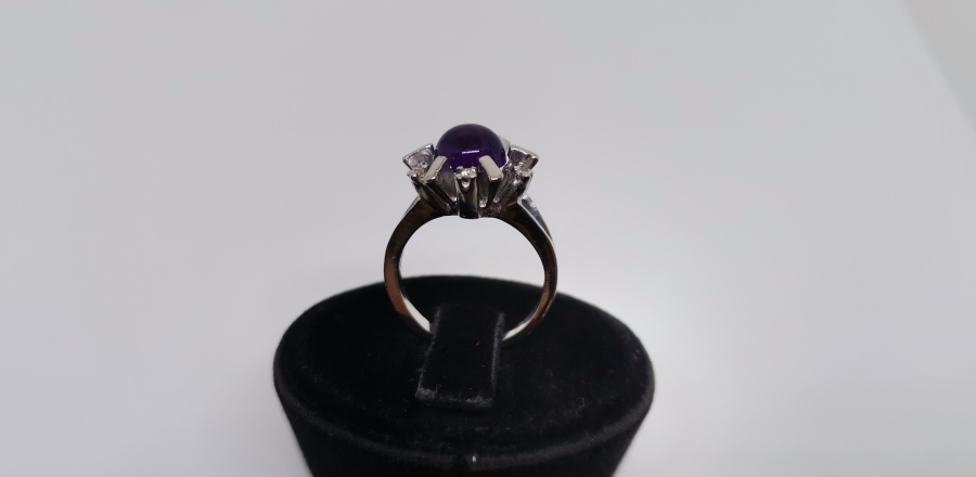 AMETİST VE PIRLANTA TAŞLI GÜNEŞ MODELİ YÜZÜK