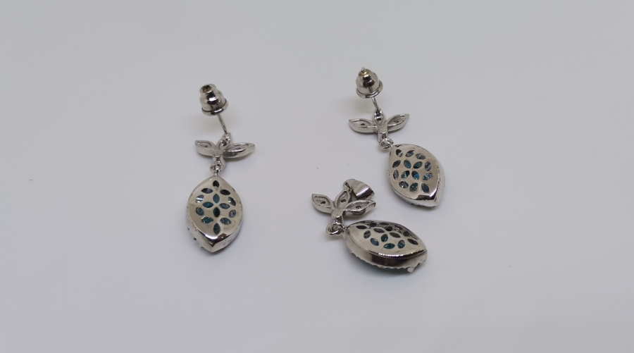 PIRLANTA VE AMETİS TAŞLI KOLYE KÜPE TAKIMI