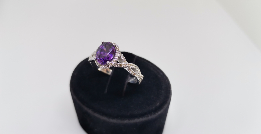 AMETİST VE PIRLANTA TAŞLI SONSULUK MODEL YÜZÜK