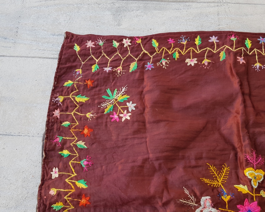 ÜZERİ MAŞALLAH YAZILI OSMANLI DÖNEMİ EL İŞİ ÇEYİZ BOHÇASI