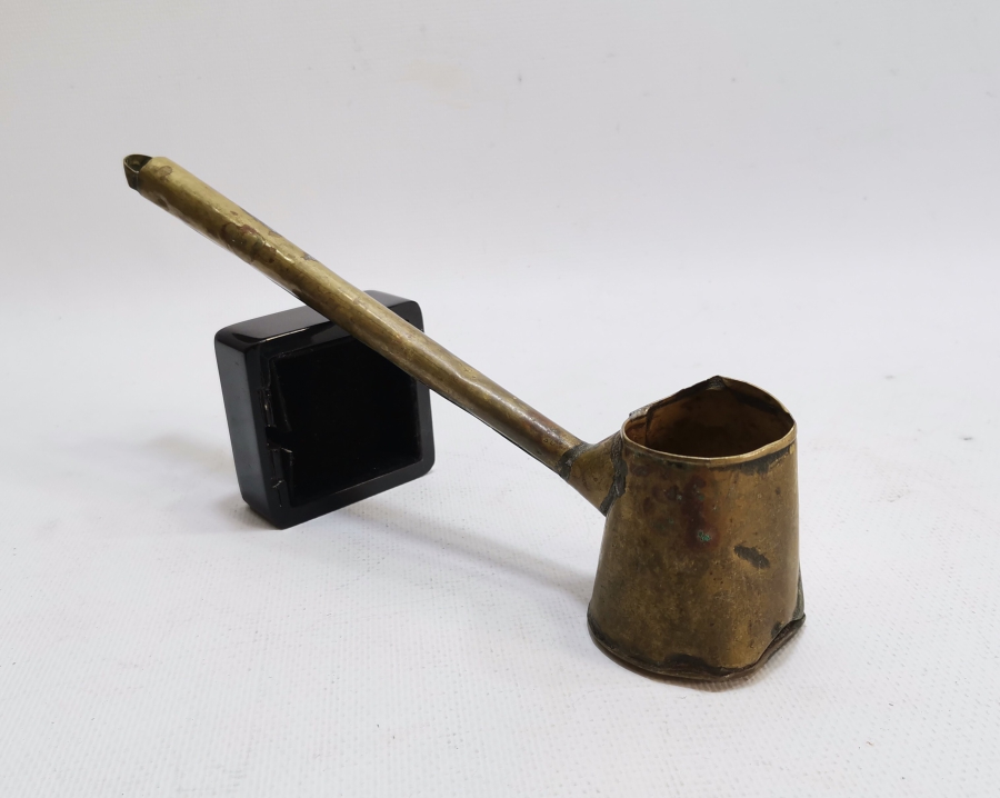 OSMANLI DÖNEMİ SÜLEYMANİYE İŞİ EL YAPIMI ÇOK NADİR SEYYAR KAHVECİ CEZVESİ