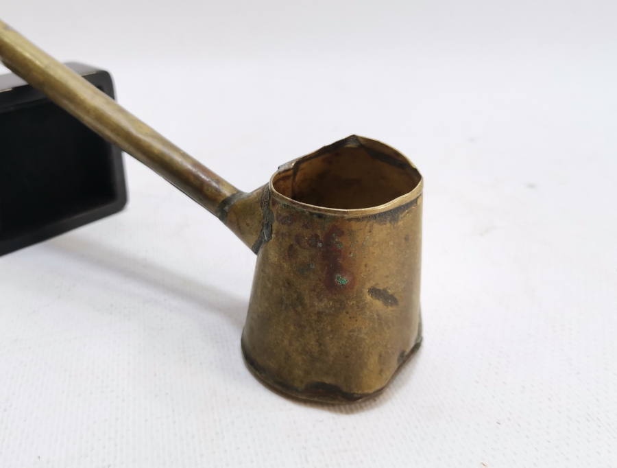 OSMANLI DÖNEMİ SÜLEYMANİYE İŞİ EL YAPIMI ÇOK NADİR SEYYAR KAHVECİ CEZVESİ