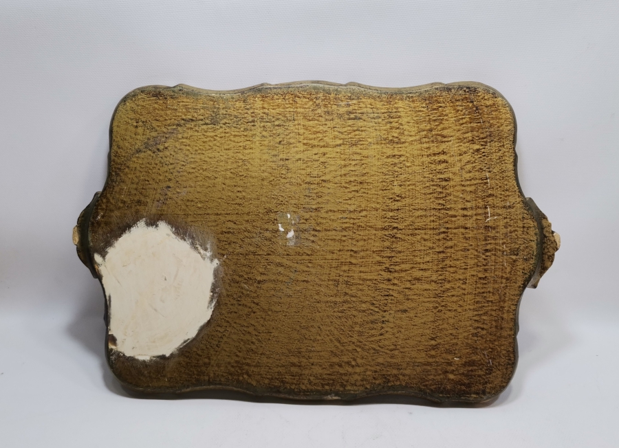 ÜZERİ ALTIN VARAKLI OSMANLI DÖNEMİ LEVANTEN İŞİ BÜYÜK BOY KAHVE TEPSİSİ