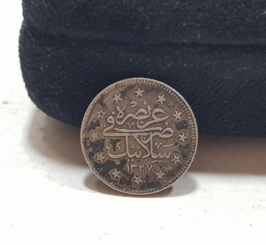 MEHMET REŞAT HAN DÖNEMİ ÇOK YÜKSEK KONDİSYONDA SELANİK BASKI ÇOK NADİR GÜMÜŞ 2 KURUŞ