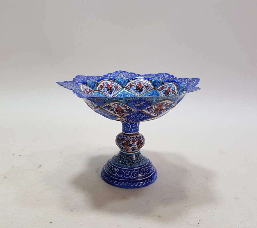 ÜZERİ MİNE İŞÇİLİKLİ TAMAMI EL BOYAMA ANTİKA LOKUMLUK