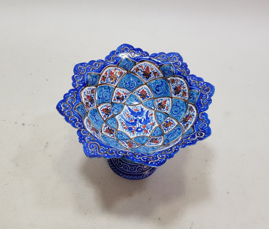 ÜZERİ MİNE İŞÇİLİKLİ TAMAMI EL BOYAMA ANTİKA LOKUMLUK