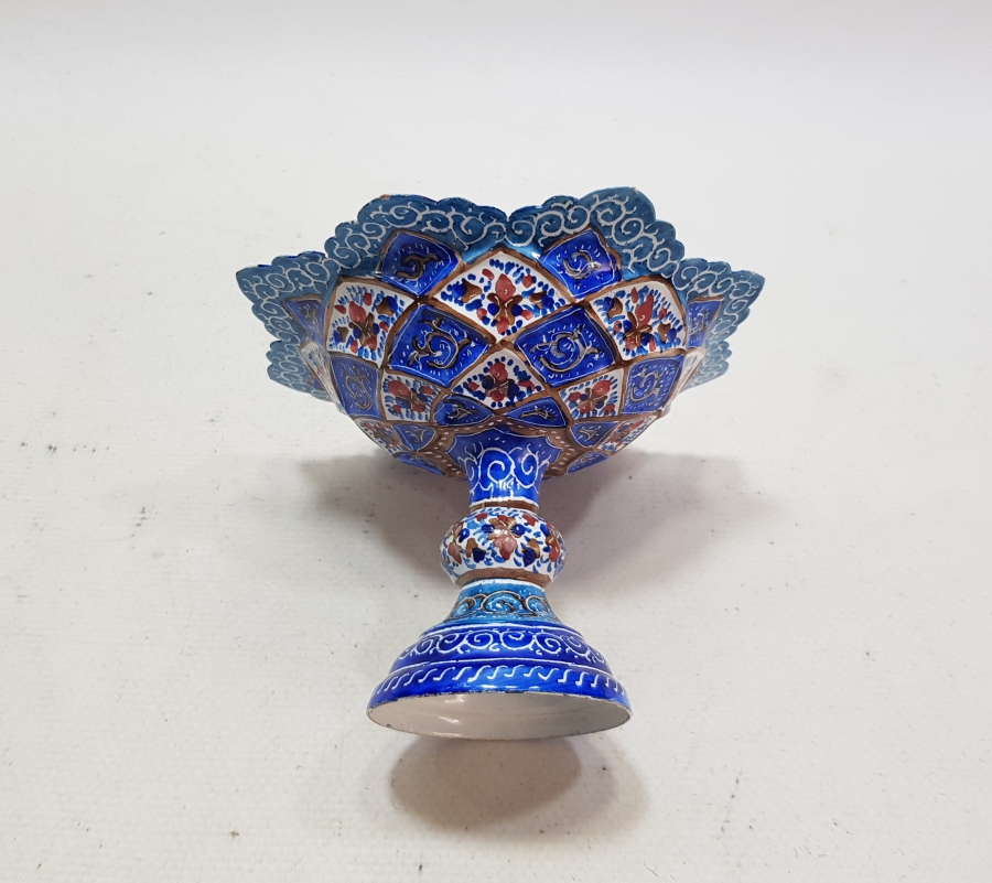 ÜZERİ MİNE İŞÇİLİKLİ TAMAMI EL BOYAMA ANTİKA LOKUMLUK