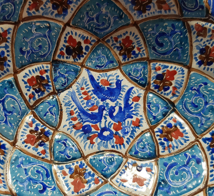 ÜZERİ MİNE İŞÇİLİKLİ TAMAMI EL BOYAMA ANTİKA LOKUMLUK