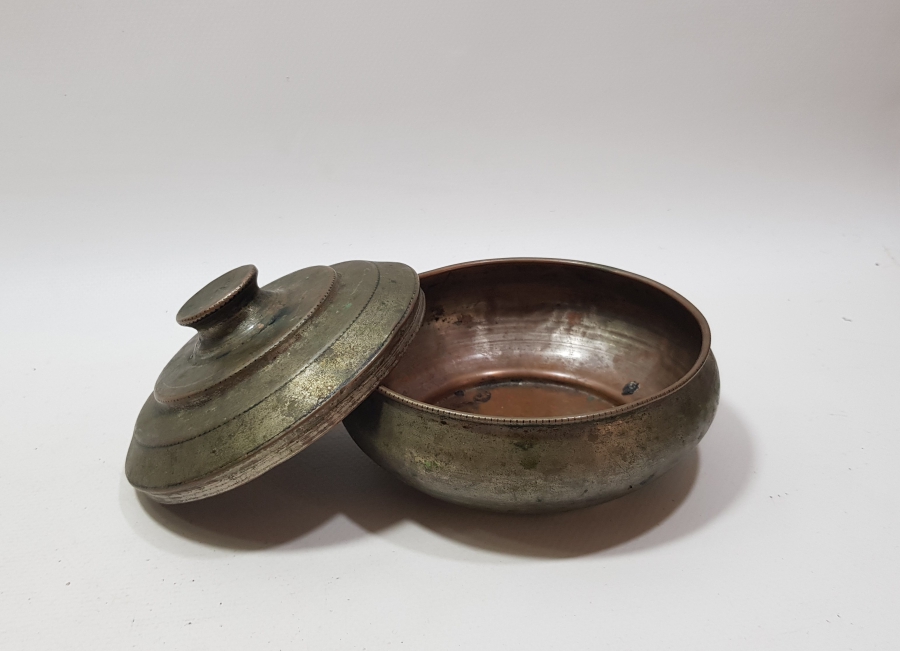 OSMANLI DÖNEMİ BAKIR TENCERE FORMLU MAYALIK