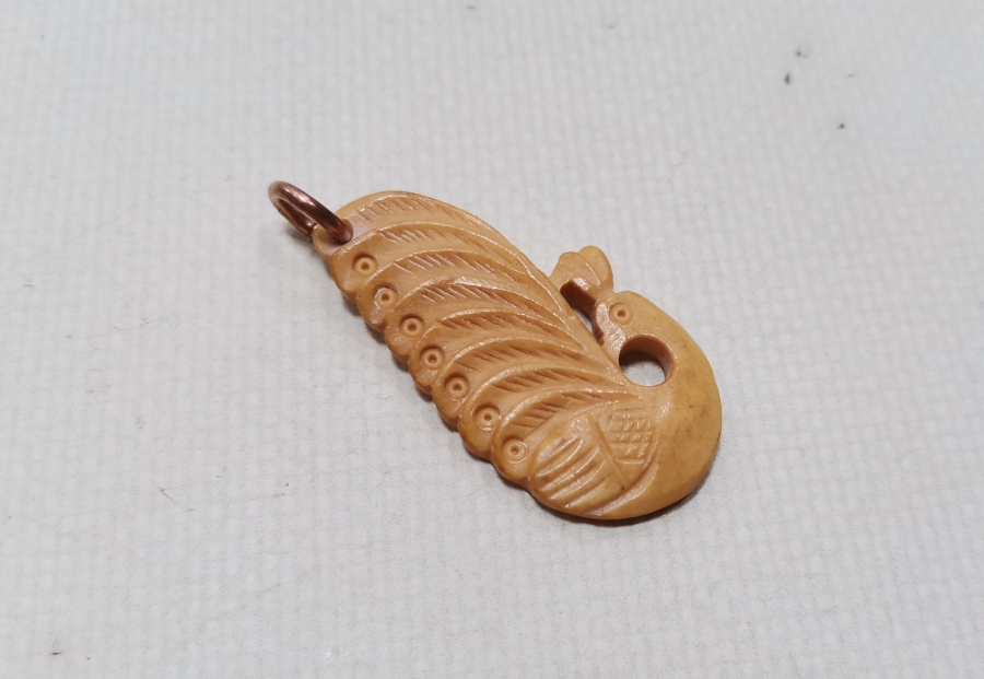 TAVUSKUŞU FORMUNDA YAPILMIŞ OSMANLI DÖNEMİ YEZİDİ KOLYE UCU