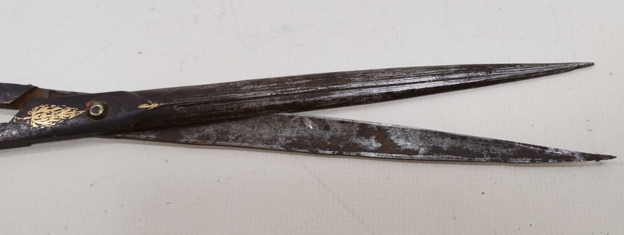 OSMANLI DÖNEMİ SAPLARI YAZILI VE ALTIN ÇAKMALI ÇOK NADİR HATTAT MAKASI