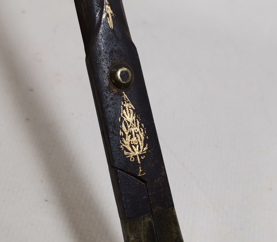 OSMANLI DÖNEMİ SAPLARI YAZILI VE ALTIN ÇAKMALI ÇOK NADİR HATTAT MAKASI