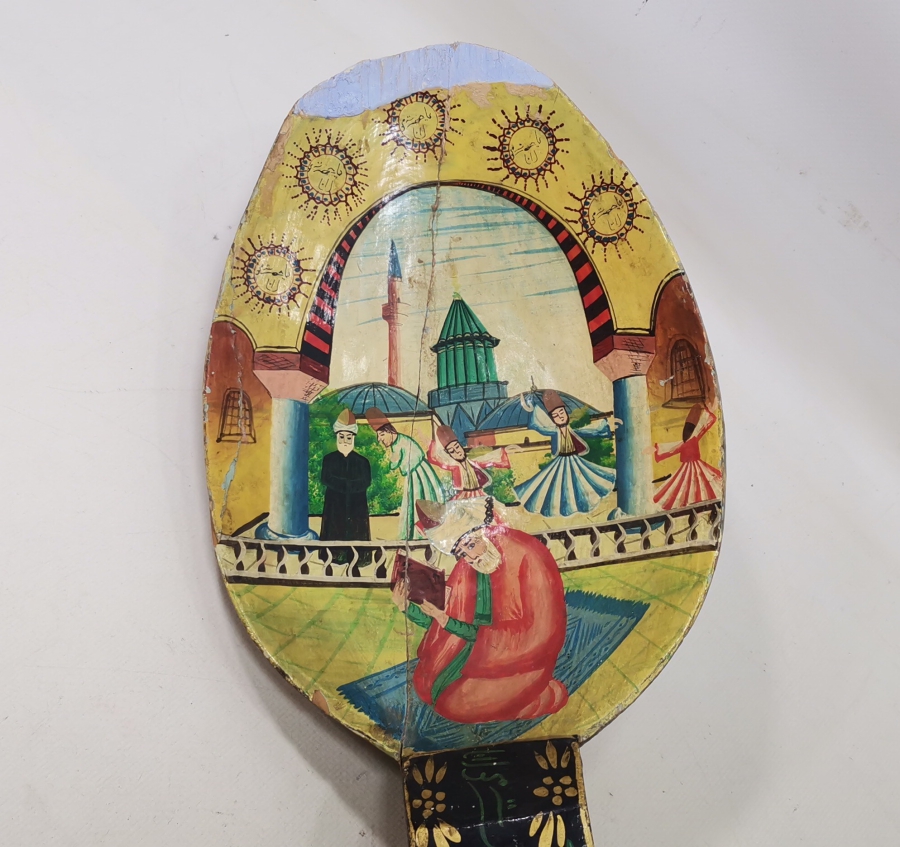 EL BOYAMA DEV BOYDA KONYA İŞİ ANTİKA TAHTA DUVAR KAŞIĞI