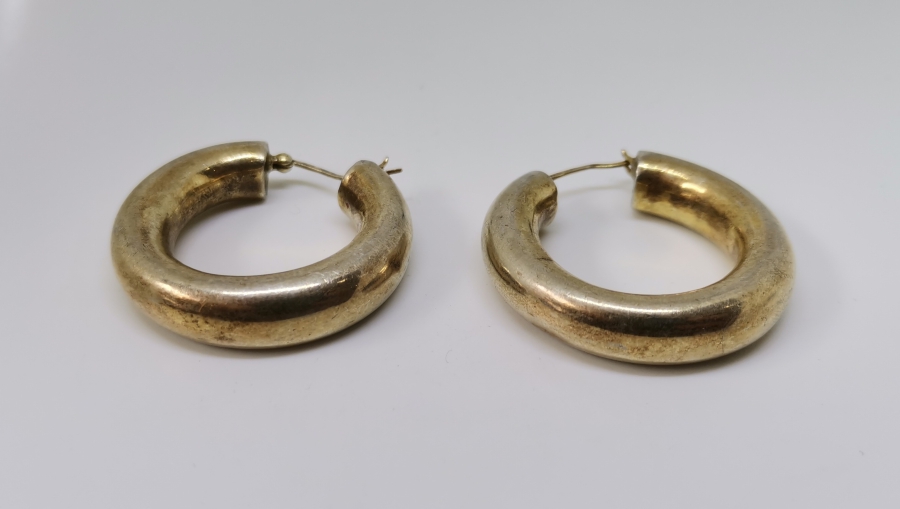 GÜMÜŞ ÜZERİ ALTIN VERMEYLİ ÖZEL YAPIM KÜPE