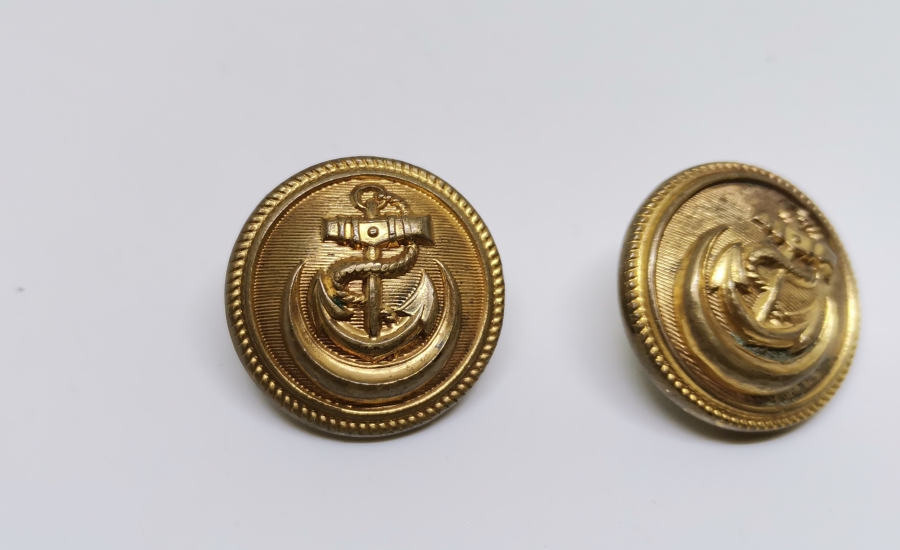 OSMANLI ORDUSU İÇİN YAPILMIŞ İKİ ADET DENİZCİ PAŞA DÜĞMESİ