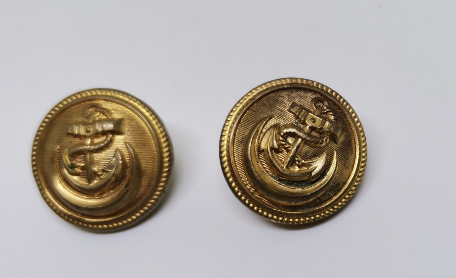 OSMANLI ORDUSU İÇİN YAPILMIŞ İKİ ADET DENİZCİ PAŞA DÜĞMESİ