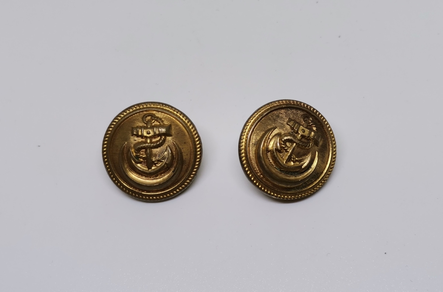 OSMANLI ORDUSU İÇİN YAPILMIŞ İKİ ADET DENİZCİ PAŞA DÜĞMESİ