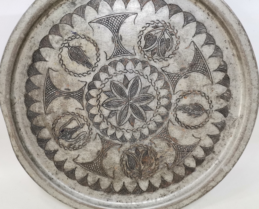 MUĞLA KAVAKLIDERE YAPIMI EL KAZIMA ANTİKA BAKIR İBRİKLİ KAHVE TEPSİSİ