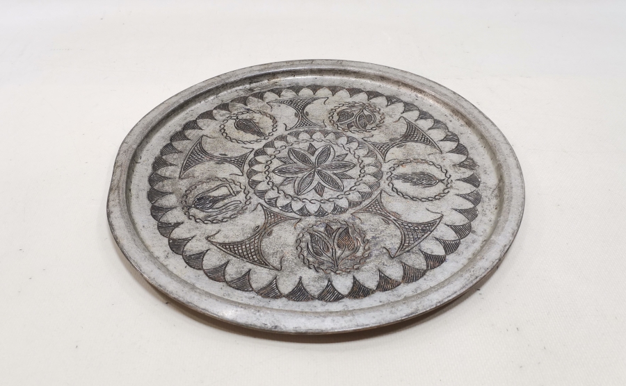 MUĞLA KAVAKLIDERE YAPIMI EL KAZIMA ANTİKA BAKIR İBRİKLİ KAHVE TEPSİSİ