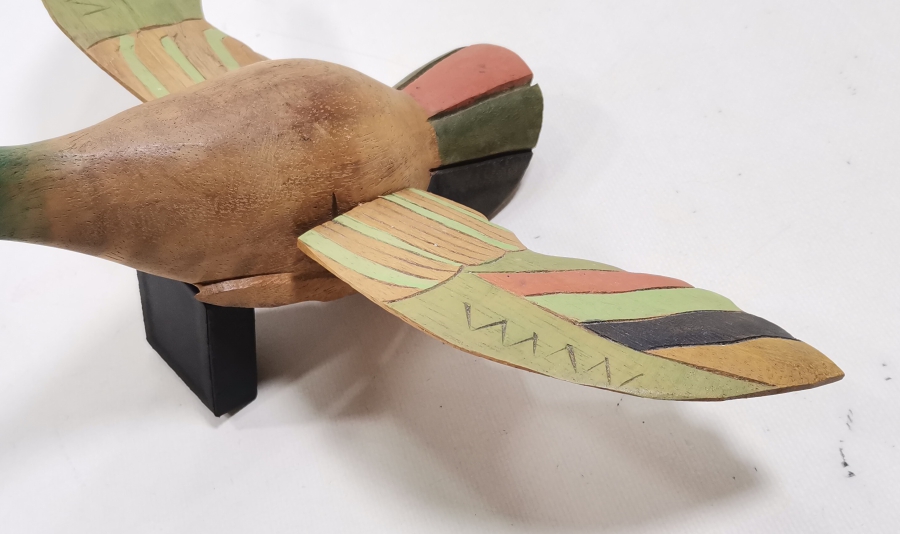 EL YAPIMI ANTİKA OYUNCAK KUŞ FİGÜRÜ