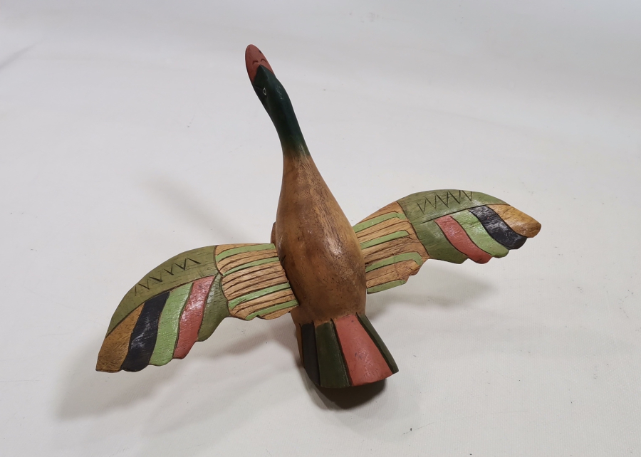 EL YAPIMI ANTİKA OYUNCAK KUŞ FİGÜRÜ