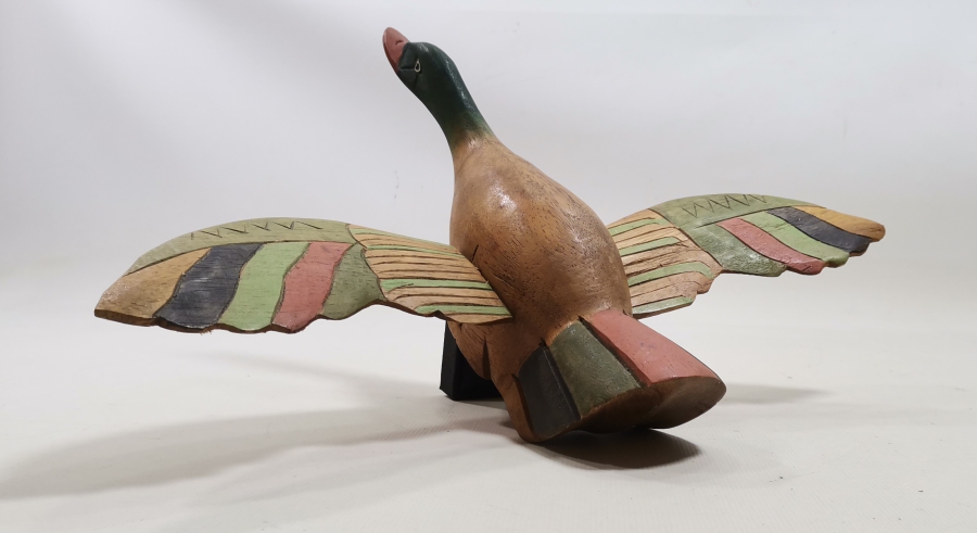 EL YAPIMI ANTİKA OYUNCAK KUŞ FİGÜRÜ