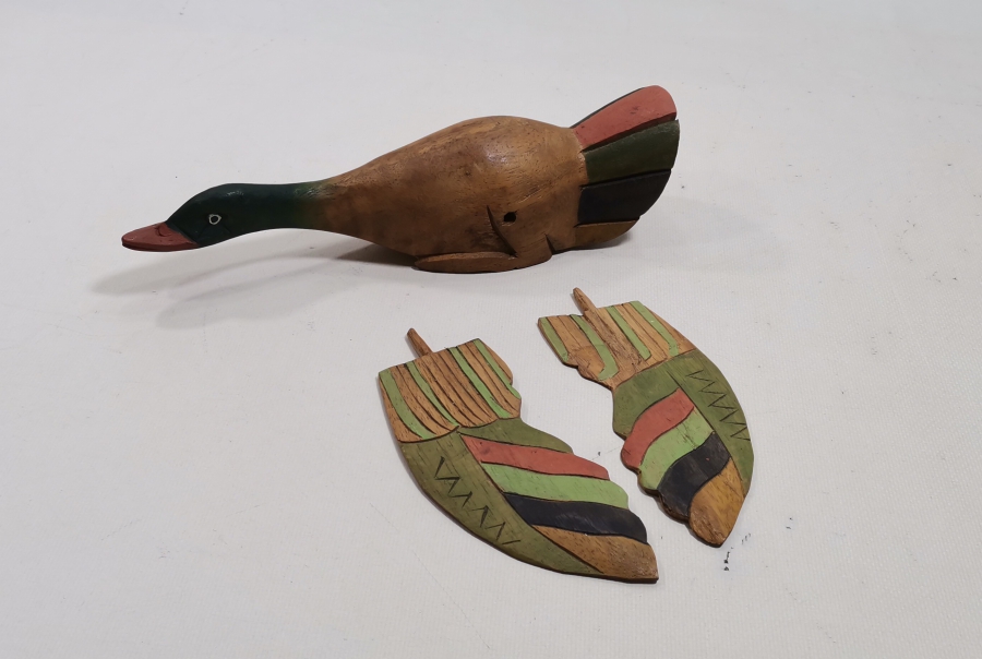 EL YAPIMI ANTİKA OYUNCAK KUŞ FİGÜRÜ