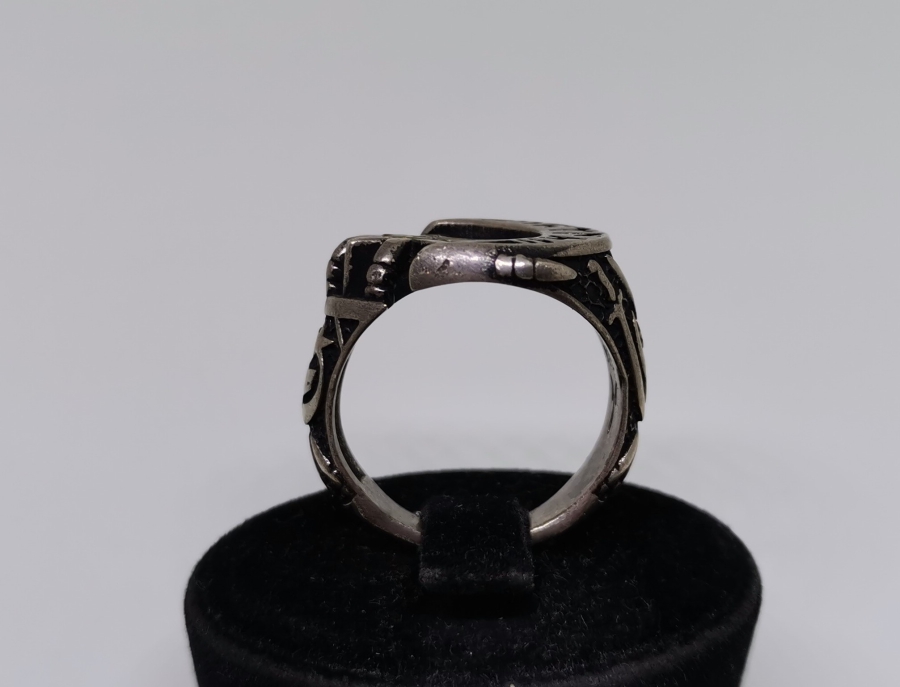 AY YILDIZ FİGÜRLÜ VE TÜRK YAZILI GÜMÜŞ YÜZÜK