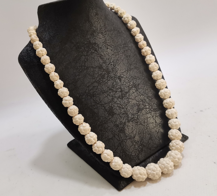 EL OYMA İŞÇİLİKLİ BÜYÜK BOY ANTİKA SU DAMLASI MODEL LÜLE TAŞI GERDANLIK