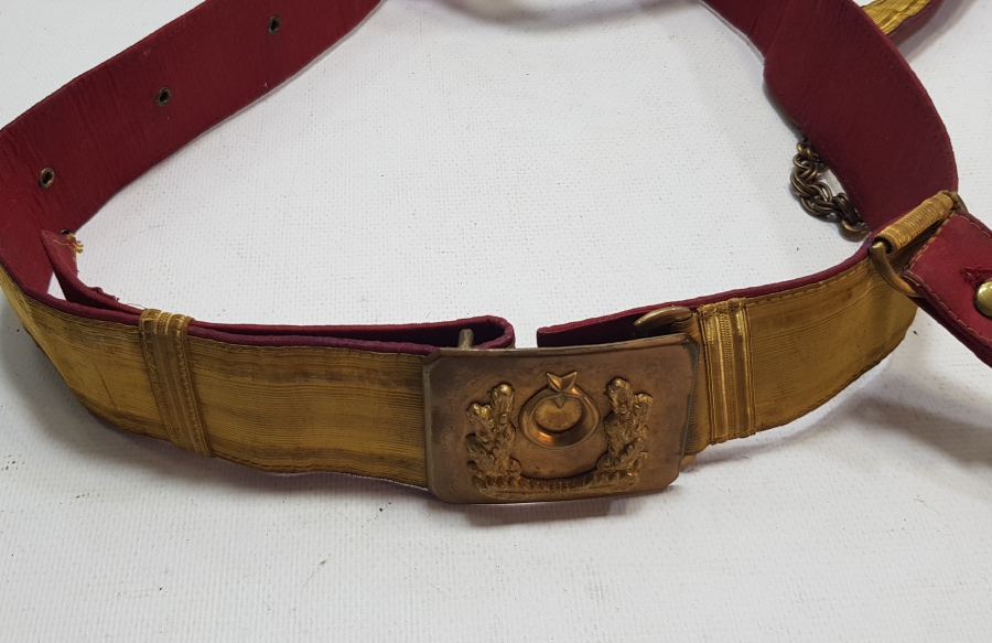 OSMANLI SON DÖNEM ÇOK NADİR SIRMALI SUBAY KEMERİ