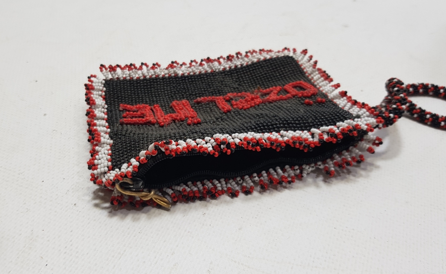 ÇİFTE KUMRULAR GÖRSELLİ ANTİKA BONCUK İŞİ CÜZDAN