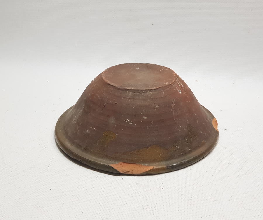 OSMANLI DÖNEMİ ÜZERİ SIRLI KINIK İŞİ TOPRAK YOĞURT KASESİ