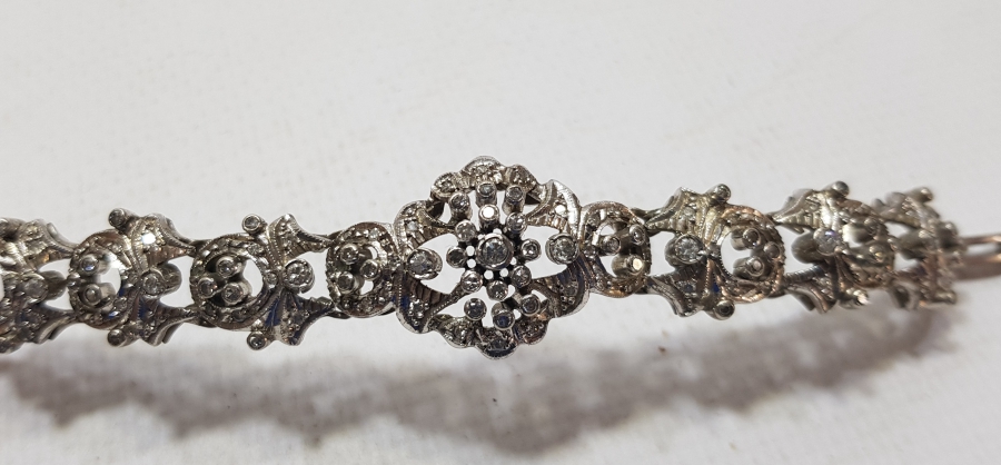 ÖZEL YAPIM ANTİKA PIRLANTA TAŞLI BİLEKLİK