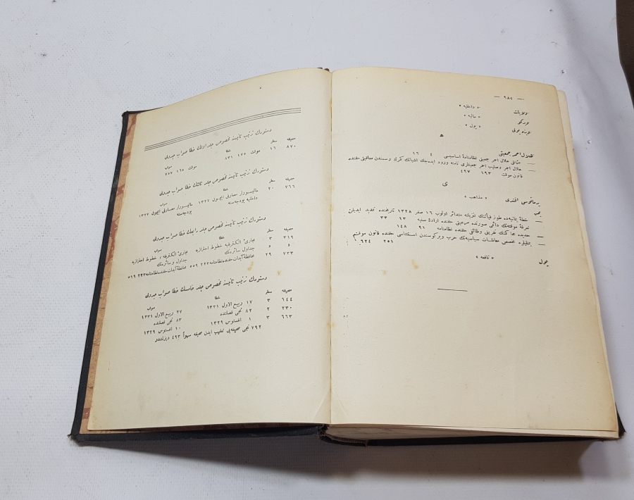 ORİJİNAL SARAY İŞİ TUĞRALI DERİ CİLDİNDE OSMANLI DÖNEMİ BÜYÜK BOY DÜSTUR - OSMANLI KANUNLARI KİTABI