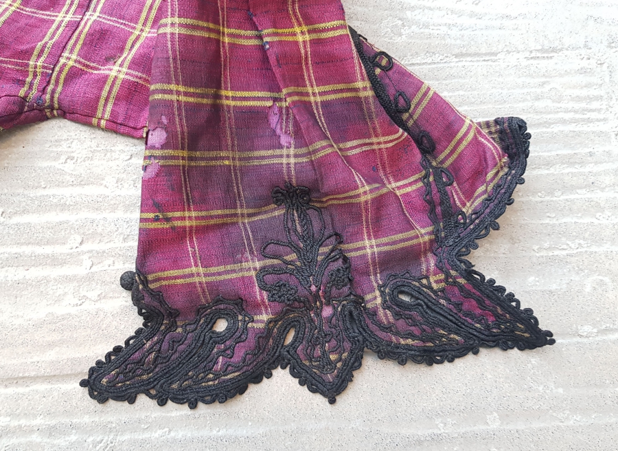 OSMANLI DÖNEMİ EL DOKUMA İPEK İBRİŞİM İŞLEMELİ ŞALVAR ÜSTÜ - CEPKEN