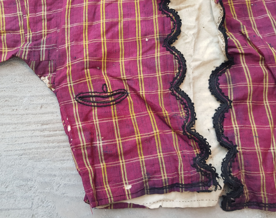 OSMANLI DÖNEMİ EL DOKUMA İPEK İBRİŞİM İŞLEMELİ ŞALVAR ÜSTÜ - CEPKEN