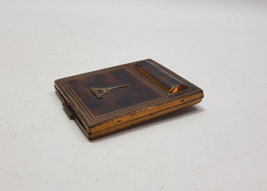 EYFEL KULESİ GÖRSELLİ BAĞA APLİKLİ ANTİKA FRANSIZ PUDRİYER