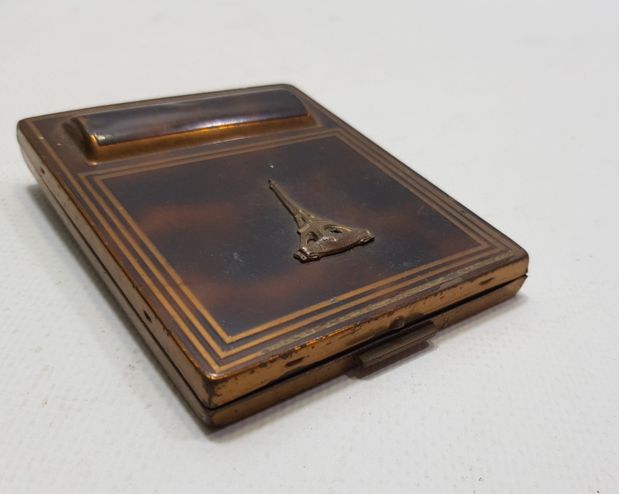 EYFEL KULESİ GÖRSELLİ BAĞA APLİKLİ ANTİKA FRANSIZ PUDRİYER