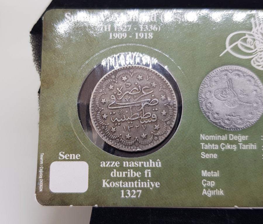 MEHMET REŞAT HAN DÖNEMİ KOLEKSİYONLUK GÜMÜŞ 5 KURUŞ