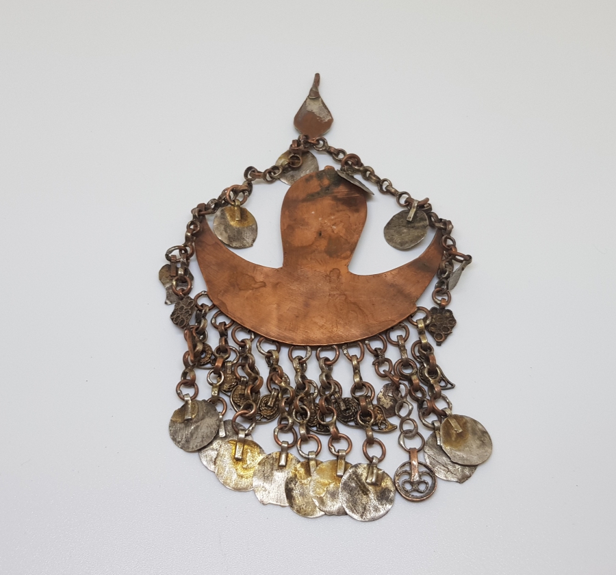 ÜZERİ KABARTMA İŞÇİLİKLİ NADİR FORMLU OSMANLI DÖNEMİ FES SÜSÜ