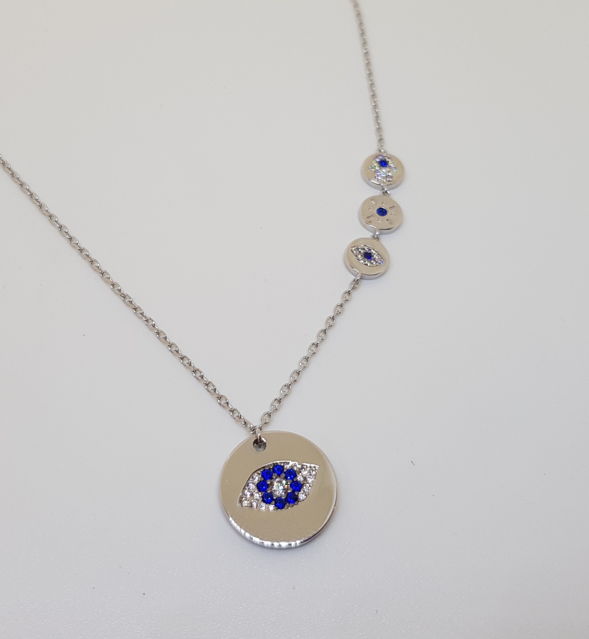 MARGAZİT TAŞLARLA SÜSLÜ NAZAR KOLYESİ