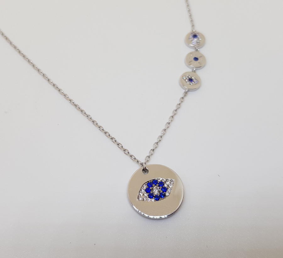 MARGAZİT TAŞLARLA SÜSLÜ NAZAR KOLYESİ