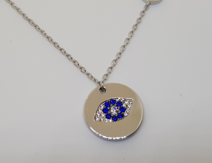 MARGAZİT TAŞLARLA SÜSLÜ NAZAR KOLYESİ