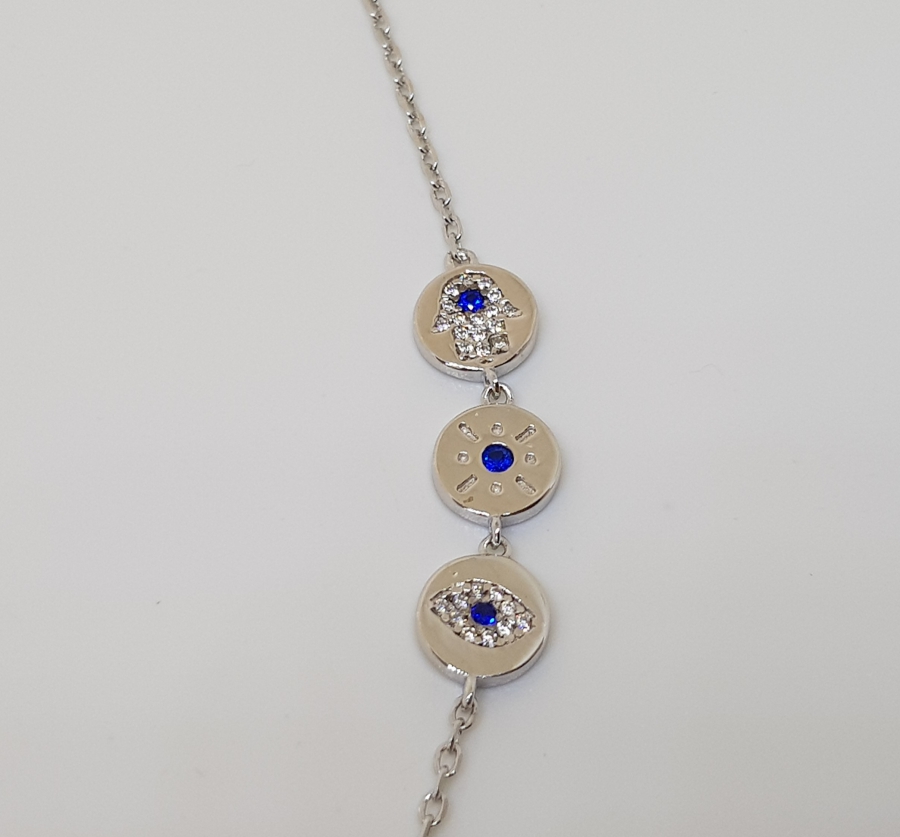 MARGAZİT TAŞLARLA SÜSLÜ NAZAR KOLYESİ