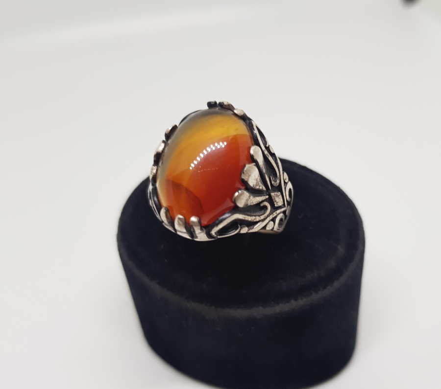 KAPLAN GÖZÜ TAŞLI GÜMÜŞ YÜZÜK